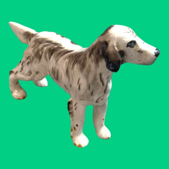 Vintage Porcelain English Irish Setter Dog Figurine White Brown Pointer Mini 6" - Picture 3 of 8